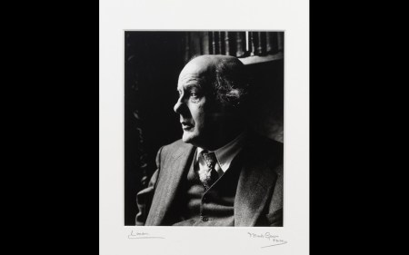 John Betjeman photographed at Cloth Fair, November 1960.