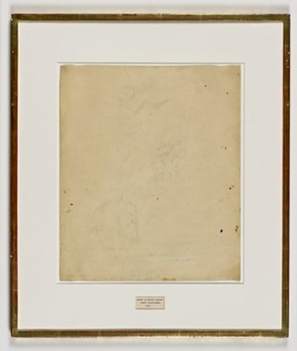 Robert Rauschenberg. “Erased de Kooning drawing,” 1953. Courtesy San Francisco Museum of Modern Art.