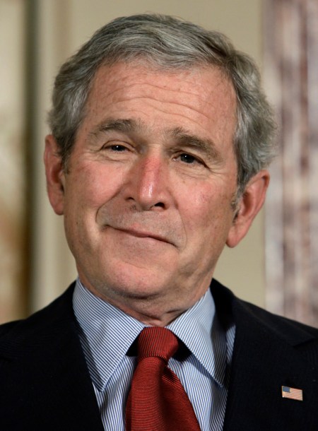 President Bush attends the ceremony to commemorate foreign policy achievements