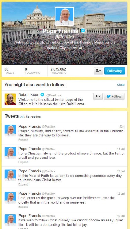 Pope twitter