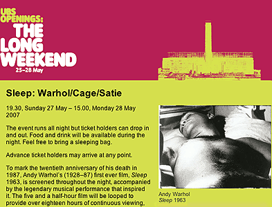27/5/2007, Tate Modern, The Long Weekend: Vexations (x840) και προβολή της ταινίας 