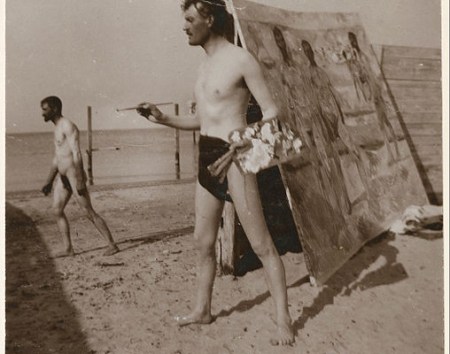 Ο Μουνχ ζωγραφίζει στην παραλία του Warnemünde (1907)