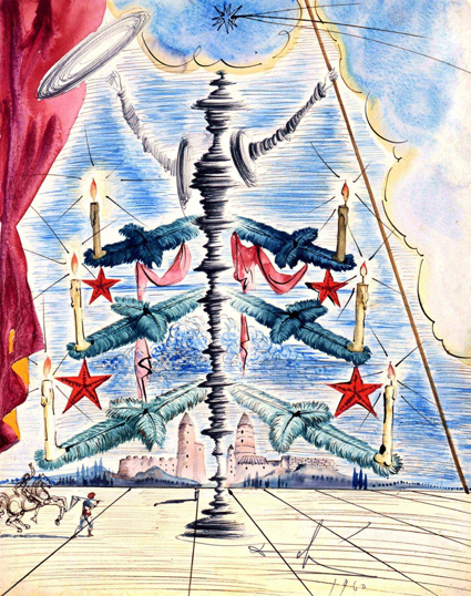 Felicitación de Navidad, 1960 (con Don Quijote de la Mancha)