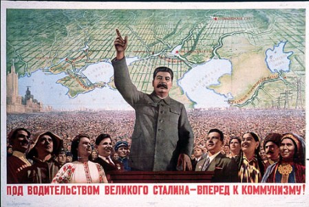 Stalin-poses-ad-demagod-WW2-Propaganda-Poster
