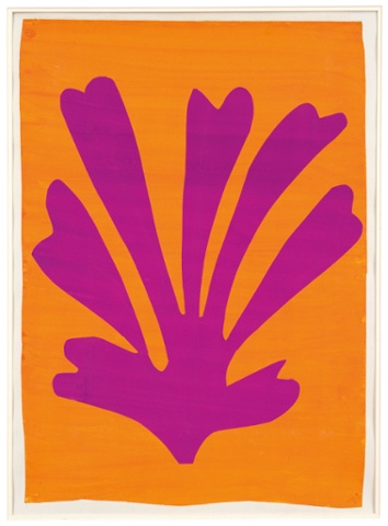Violet leaf on Orange Background