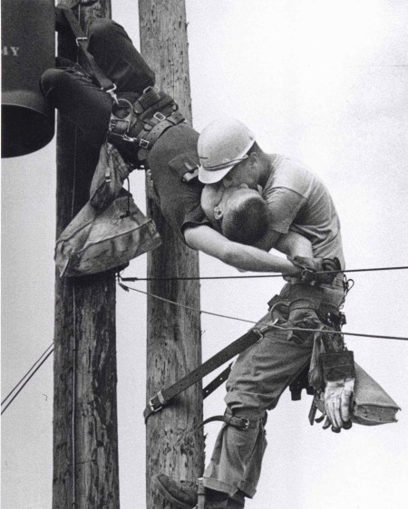 The Kiss of Life - A utility worker giving mouth-to-mouth to co-worker after he contacted a high voltage wire, 1967