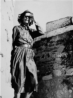 Greta Garbo visiting the Acropolis in the 1950's