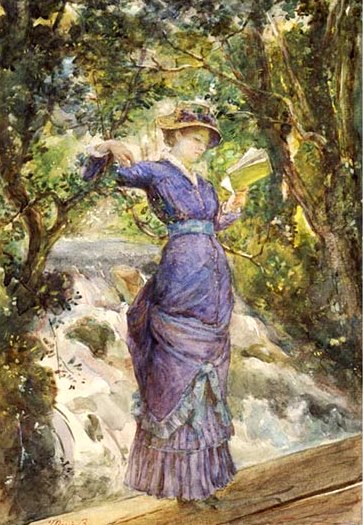 Bashkirtseff,_Marie_(1858-1884) γυναίκα διαβάζει σε καταρράχτη