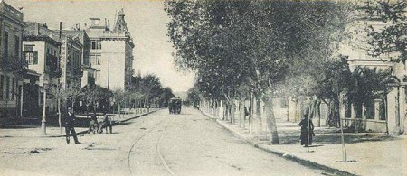 Διασταύρωση Βασιλίσσης Σοφίας και Ηροδότου, τέλη 19ου αιώνα.