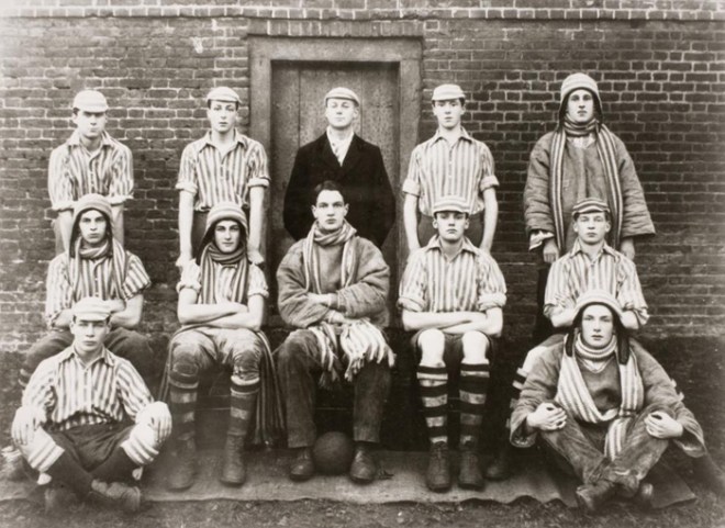 Eton wall game 1921 Orwell is on the back row first on left