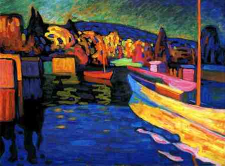 Wassily Kandinsky. Autumn Landscape with Boats. 1908