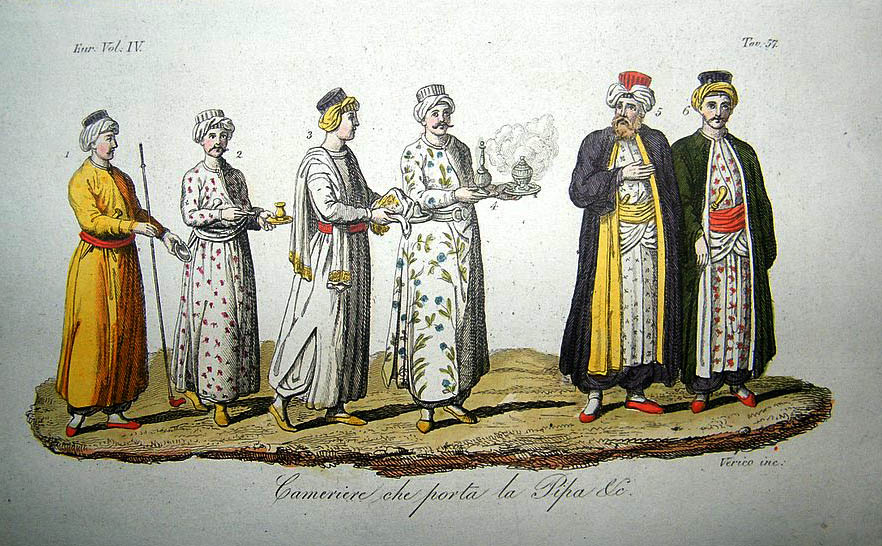turkey-c1830-hand-col-etching-costume-pipe-smoking-5583-p