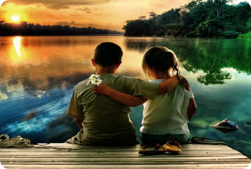 Boy and girl in love