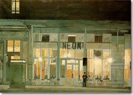 Γιάννης Τσαρούχης, Το καφενείο «Νέον» τη νύχτα.